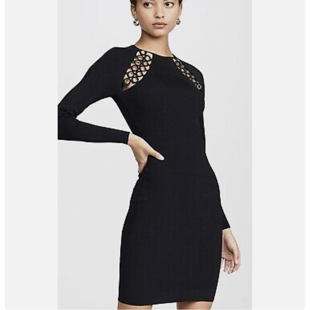 Good American black bandage dress sz 1